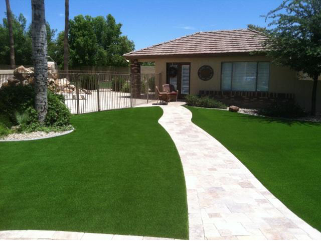 Fake Grass Bibb City, Georgia Paver Patio, Front Yard Ideas